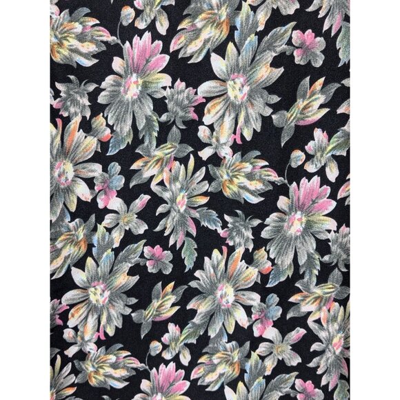 Sans Souchi Women size M Floral Sheath Dress Short Sleeve Office Zip Career Fun - Picture 3 of 11